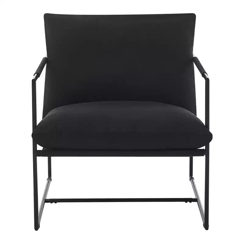 Sling Accent Chair with Metal Frame, Modern Comfy Living Room Chair, Upholstered Reading Chair with Shredded Foam Cushioning, Oversized Arm Chair