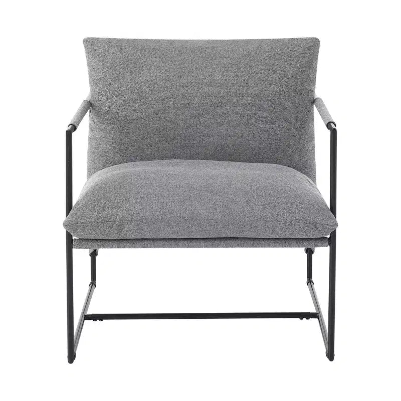 Sling Accent Chair with Metal Frame, Modern Comfy Living Room Chair, Upholstered Reading Chair with Shredded Foam Cushioning, Oversized Arm Chair