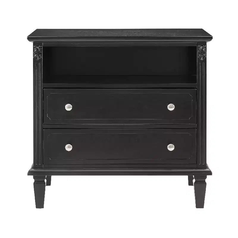 End Table with 2 Drawers and Open Shelves, Vintage Side Table Bedside Tables with USB Ports and Outlets, Wood Legs Support, Nightstand