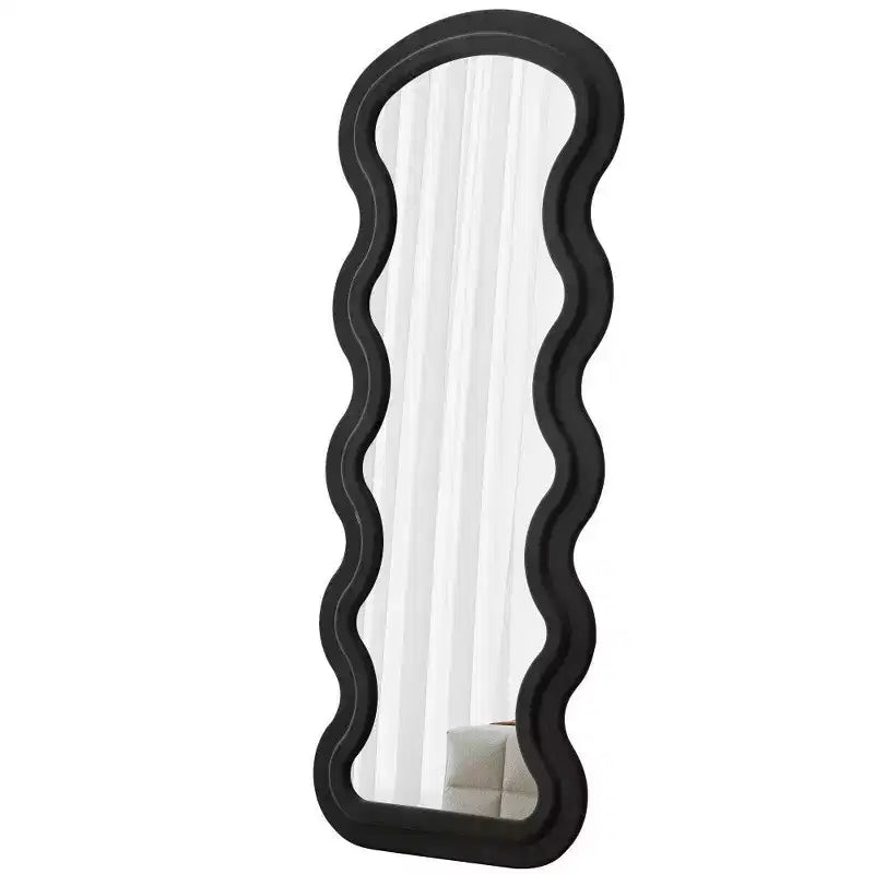 TUYOHW Modern Full Length Mirror,Flannel Vanity Mirror with Wooden Frame for Dressing Room,Cloakroom