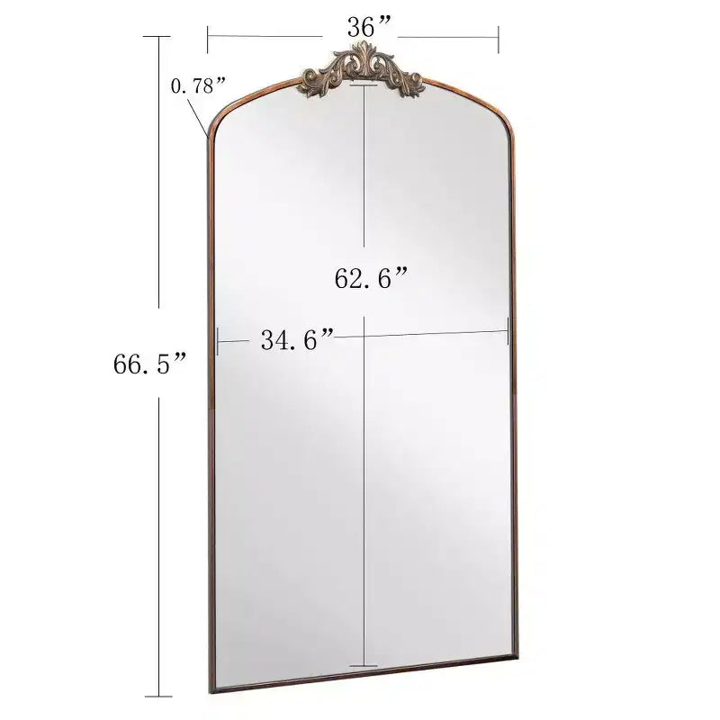 TUYOHW 66x36 Arched Full Length Mirror with Metal Frame,Oversized Leaning Floor Full Body Mirror for Bedroom,Living Room