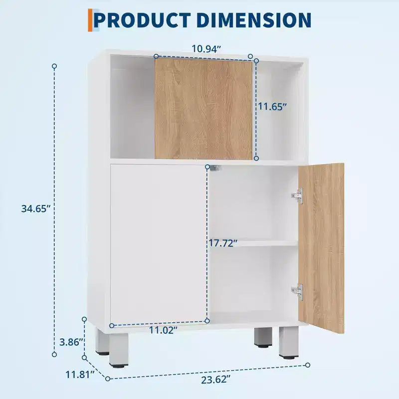 Buffet Sideboard Cabinet C White Wooden Storage Console with Sliding Barn Door & Adjustable Shelves for Kitchen, Entryway, Dining & Living Room