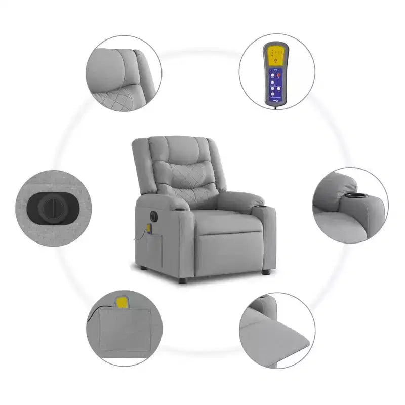 vidaXL Electric Massage Recliner Chair Fabric