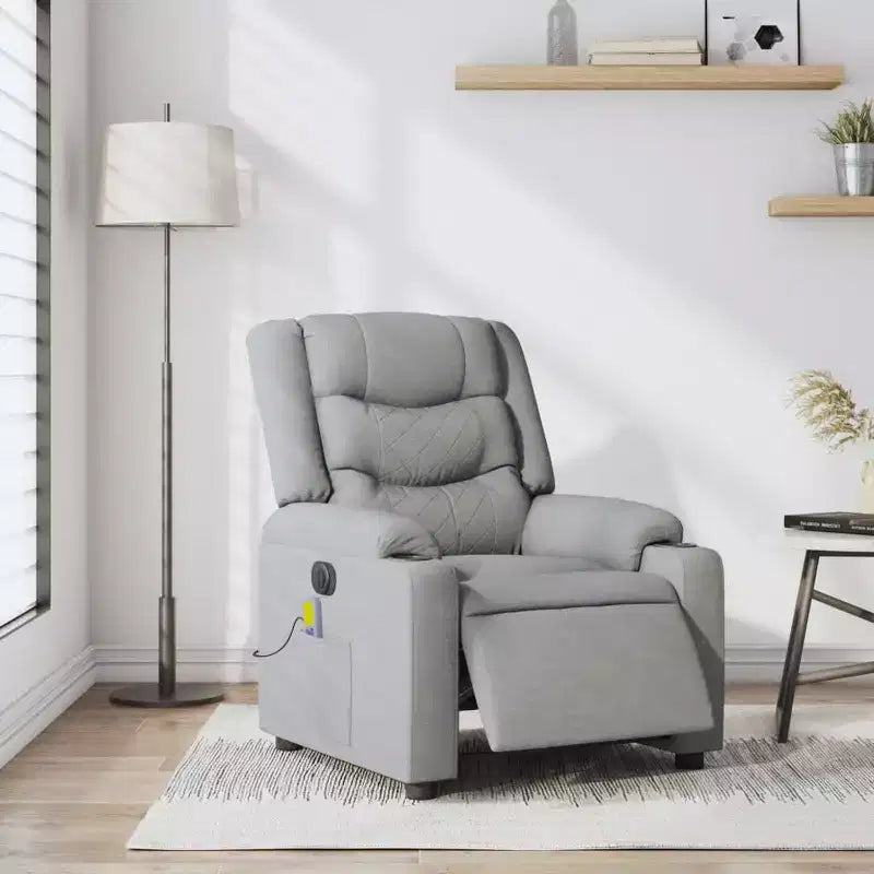 vidaXL Electric Massage Recliner Chair Fabric