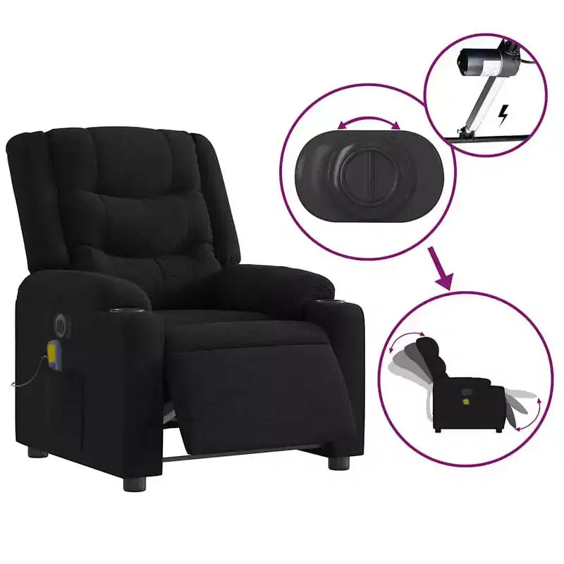 vidaXL Electric Massage Recliner Chair Fabric