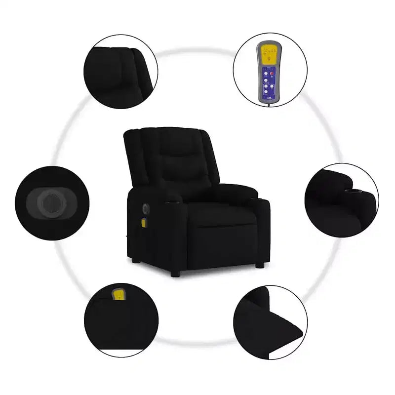 vidaXL Electric Massage Recliner Chair Fabric