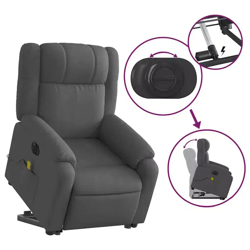 vidaXL Electric Stand Up Massage Recliner Chair