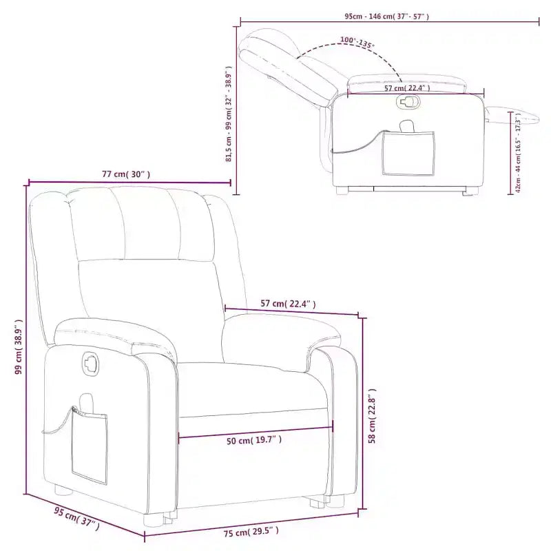 vidaXL Electric Stand Up Massage Recliner Chair