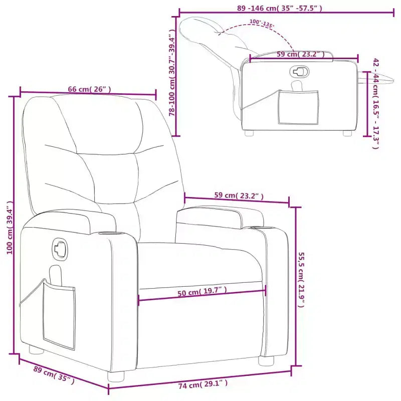 vidaXL Electric Massage Recliner Chair