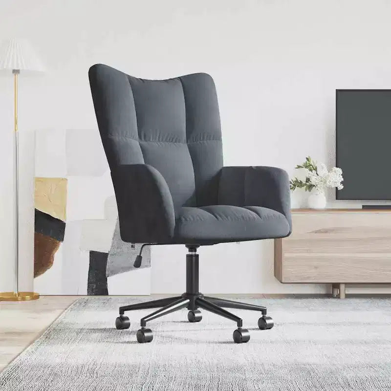 vidaXL Relaxing Chair Light Gray Velvet (100% polyester), steel Standard