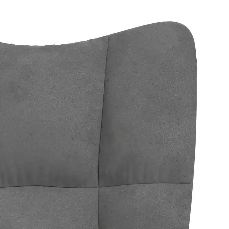 vidaXL Rocking Chair Accent Side Chair Padded Seat for Living Room Velvet - Dark Gray Without Footrest