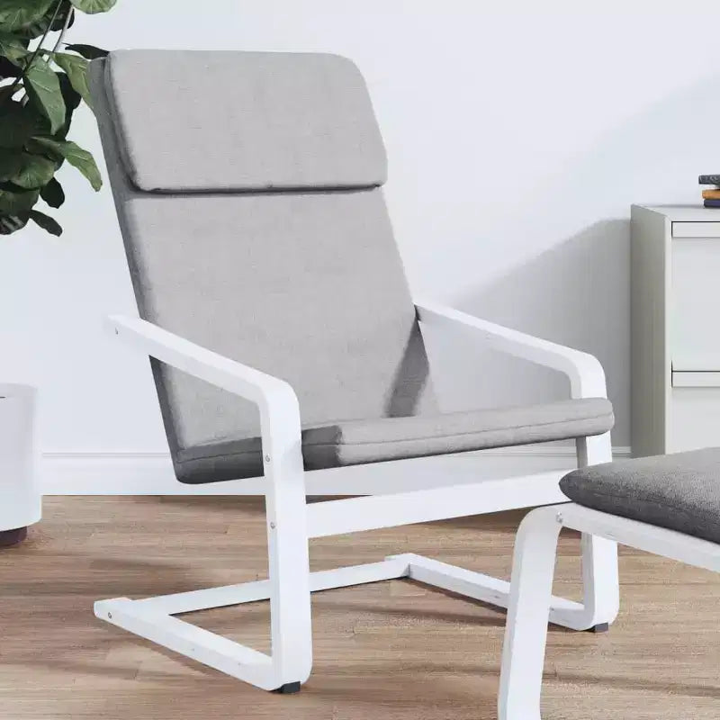 vidaXL Chair Accent Armchair Relaxing Seating Office Chair Furniture Fabric - Light Gray