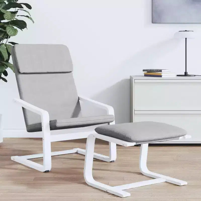 vidaXL Chair Accent Armchair Relaxing Seating Office Chair Furniture Fabric - Light Gray