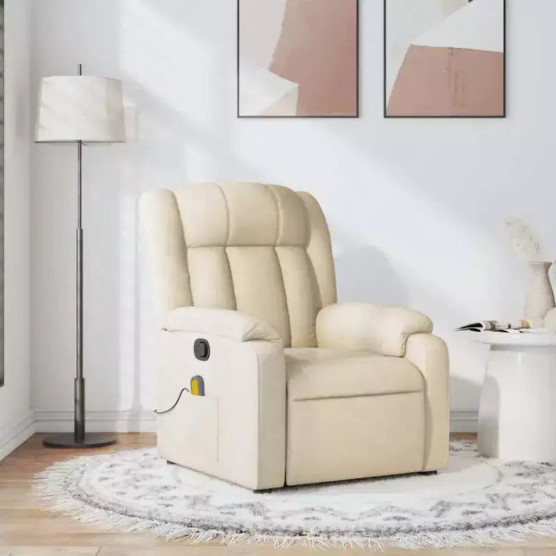 vidaXL Massage Recliner Chair Black Fabric