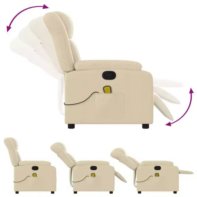 vidaXL Massage Recliner Chair Black Fabric
