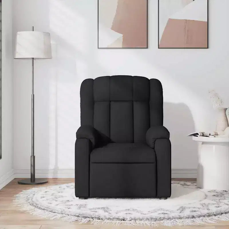 vidaXL Massage Recliner Chair Black Fabric