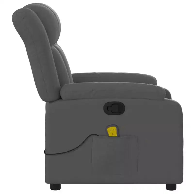 vidaXL Massage Recliner Chair Black Fabric