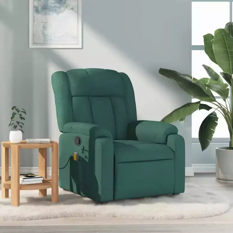 vidaXL Massage Recliner Chair Black Fabric