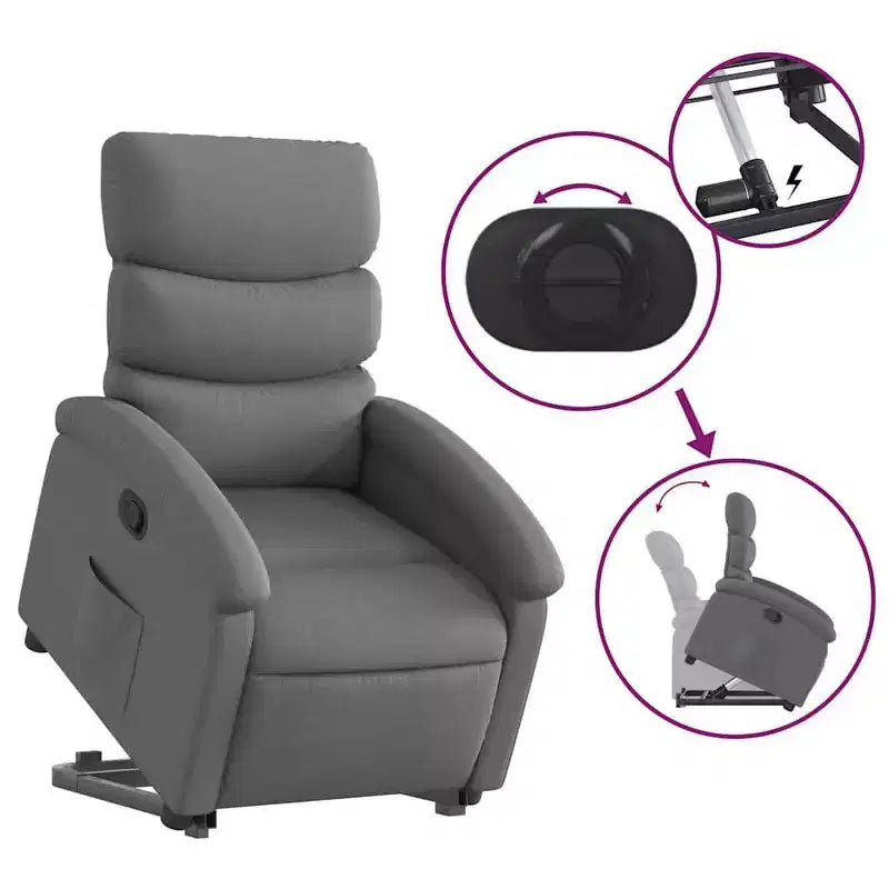 vidaXL Stand Up Recliner Chair Polyester Medium Recliner Chair