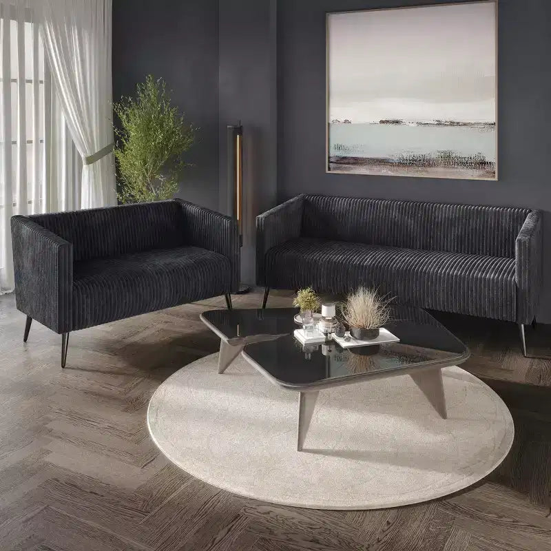 ChaletPosh Velvet Set Of 2 Sofa Set