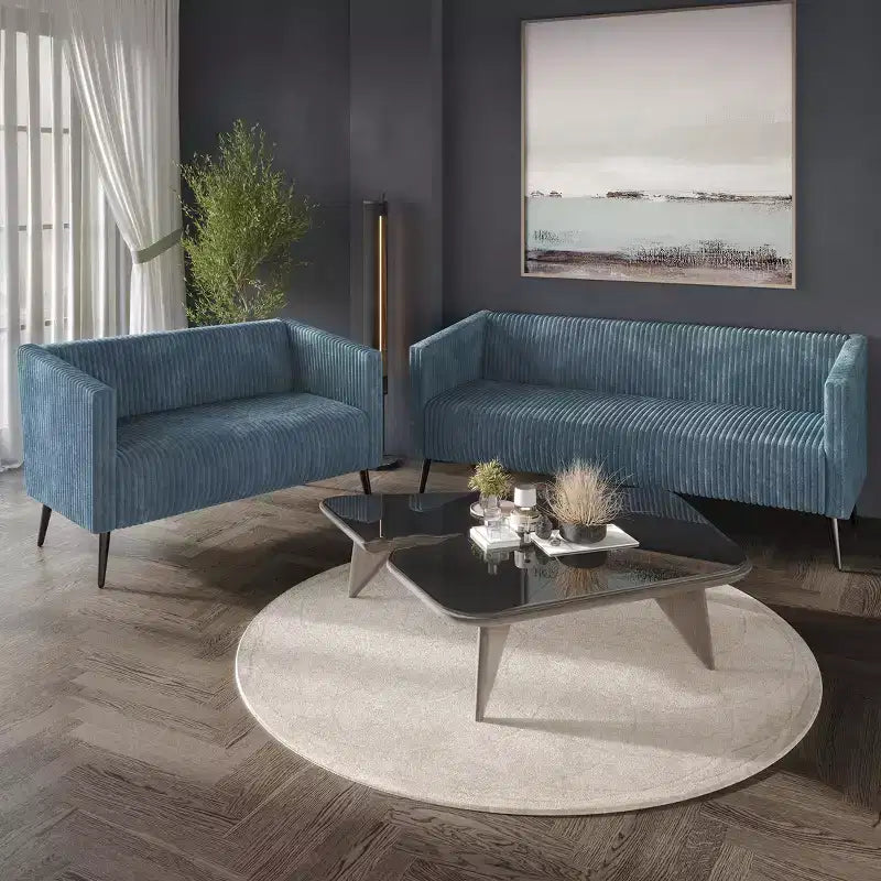 ChaletPosh Velvet Set Of 2 Sofa Set