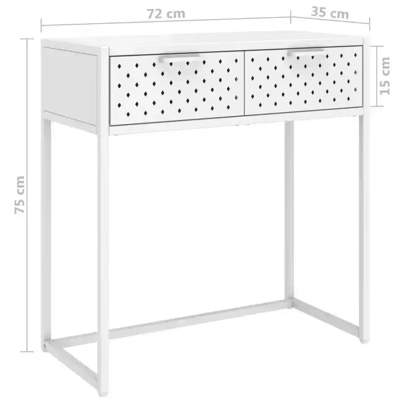 vidaXL Console Table Entryway Table Hall Narrow Side Table with Drawer Steel