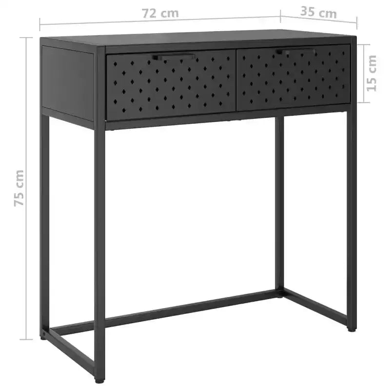 vidaXL Console Table Entryway Table Hall Narrow Side Table with Drawer Steel