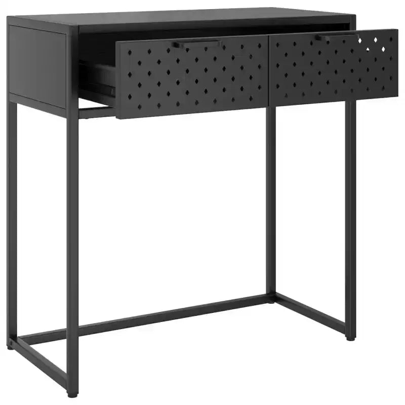 vidaXL Console Table Entryway Table Hall Narrow Side Table with Drawer Steel