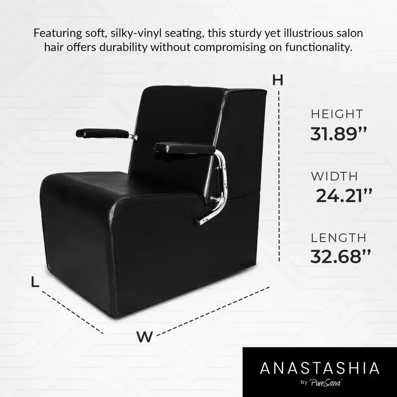PureSana 3 Pack Chromium Anastasia Vinyl Professional Platform Hair Dryer Chair
