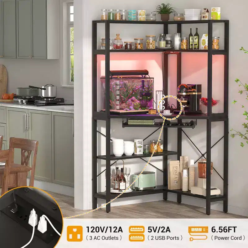 Besiost Corner Computer Desk with Hutch, Gaming Desk with Keyboard Tray for Home Office