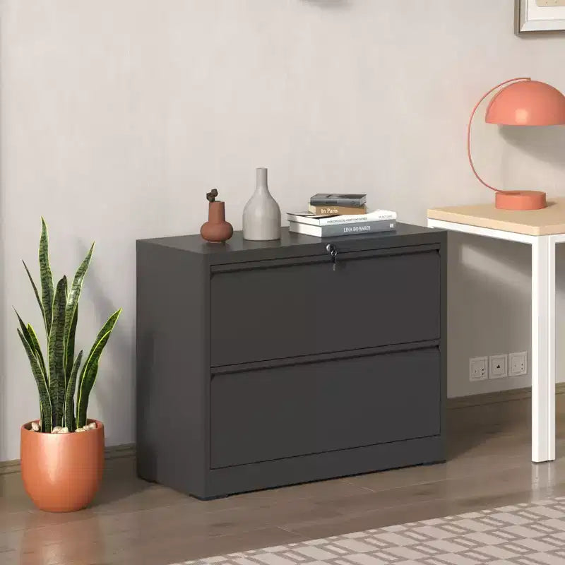 Okak Modern Metal Lateral Filing Cabinet with Lock Drawers,Storage Organizer File Cabinet for Home Office,Beside Desk