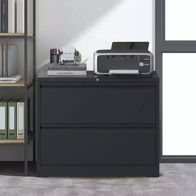 Okak Modern Metal Lateral Filing Cabinet with Lock Drawers,Storage Organizer File Cabinet for Home Office,Beside Desk