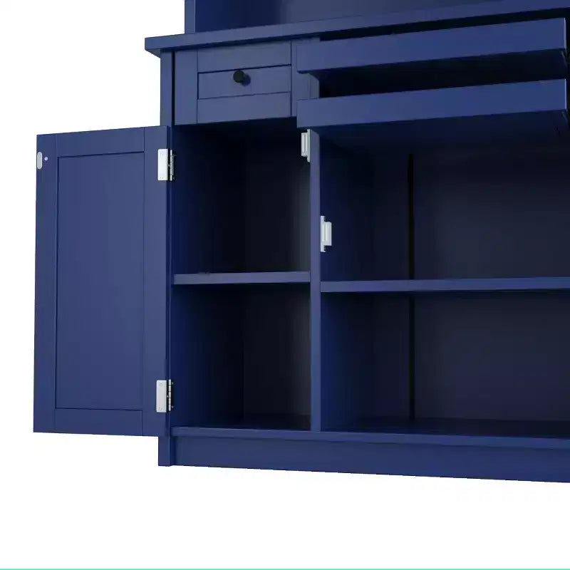 75 Tall Kitchen Pantry Cabinet with Glass Doors, Freestanding Buffet Hutch for Kitchen, Dining Room, or Living Room-Panipeachy