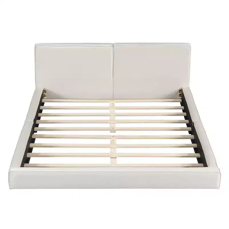 GDFStudio Merrill Upholstered Platform Bed with Velvet Fabric and Solid Wood Frame
