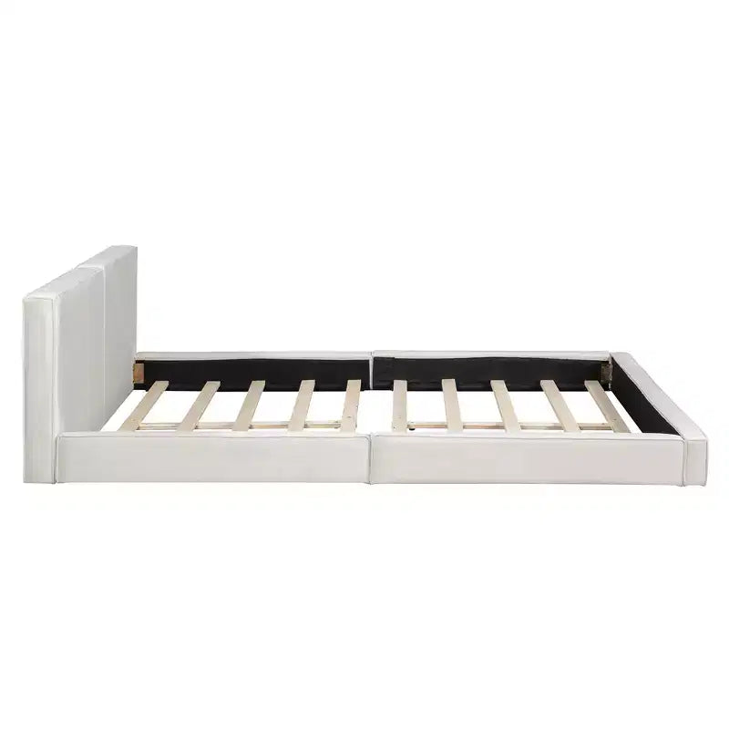 GDFStudio Merrill Upholstered Platform Bed with Velvet Fabric and Solid Wood Frame