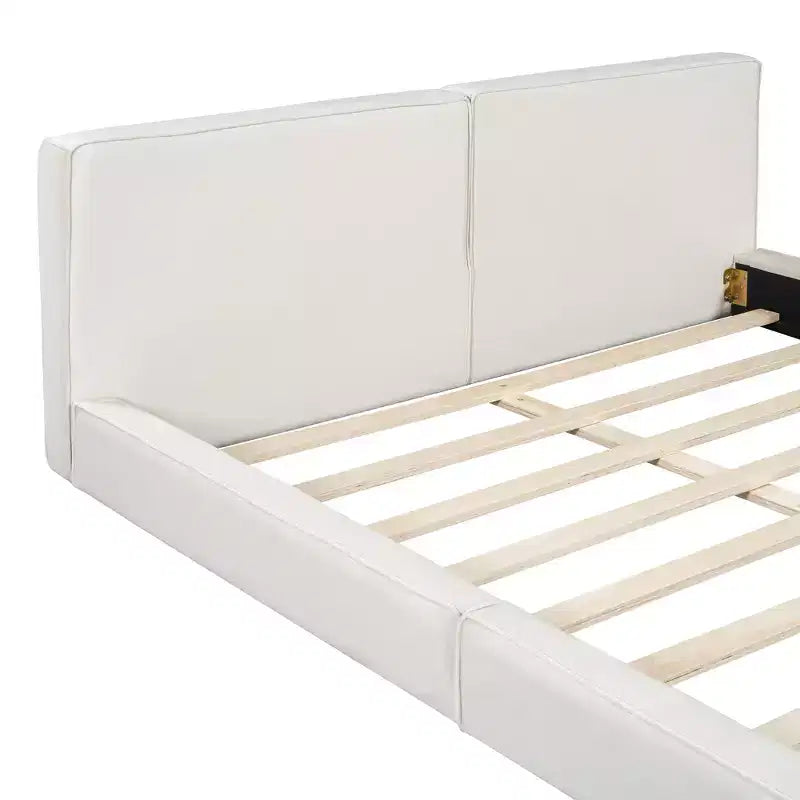 GDFStudio Merrill Upholstered Platform Bed with Velvet Fabric and Solid Wood Frame