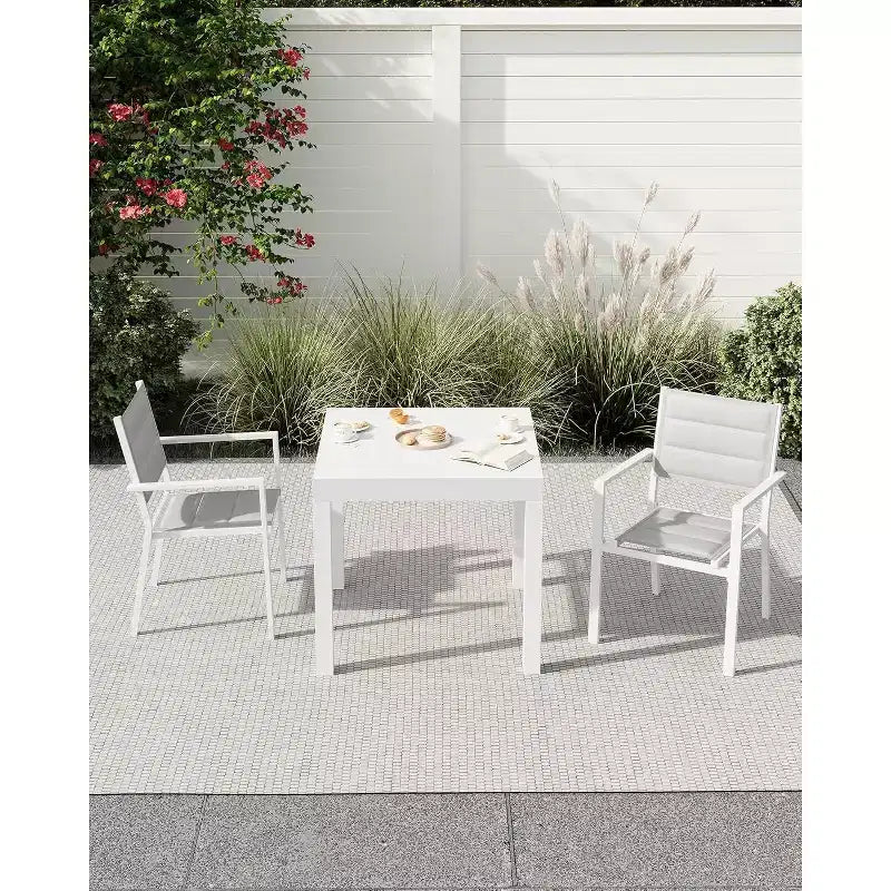 Extendable Dining Table Set for 4-6 Persons - 31.5-63 Inch 3-Second Quick Expand Patio Table, Sturdy Aluminum Tabletop Black Outdoor Furniture