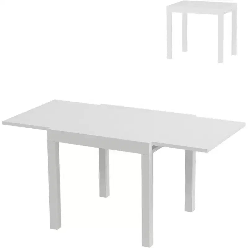 Extendable Dining Table Set for 4-6 Persons - 31.5-63 Inch 3-Second Quick Expand Patio Table, Sturdy Aluminum Tabletop Black Outdoor Furniture