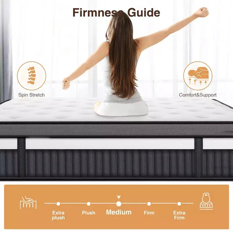 King Mattress, 14in Memory Foam Mattress, Bed in a Box, Medium Firm, Zoned Pressure Relief, Certified Safe Foams, Breathable & Cooling Mattress