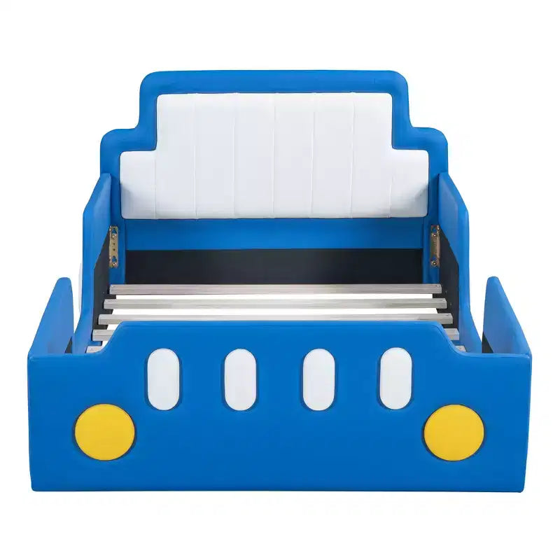 Luxystar Twin Size Race Car-Shaped Platform Bed with Safety Side Rails