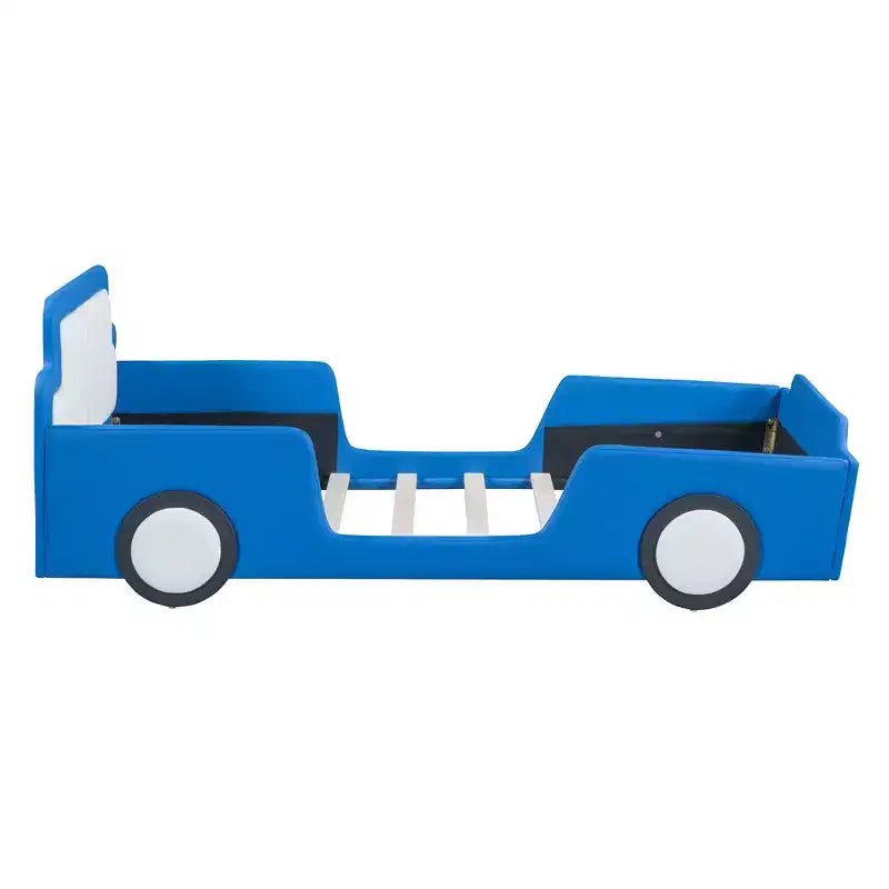 Luxystar Twin Size Race Car-Shaped Platform Bed with Safety Side Rails