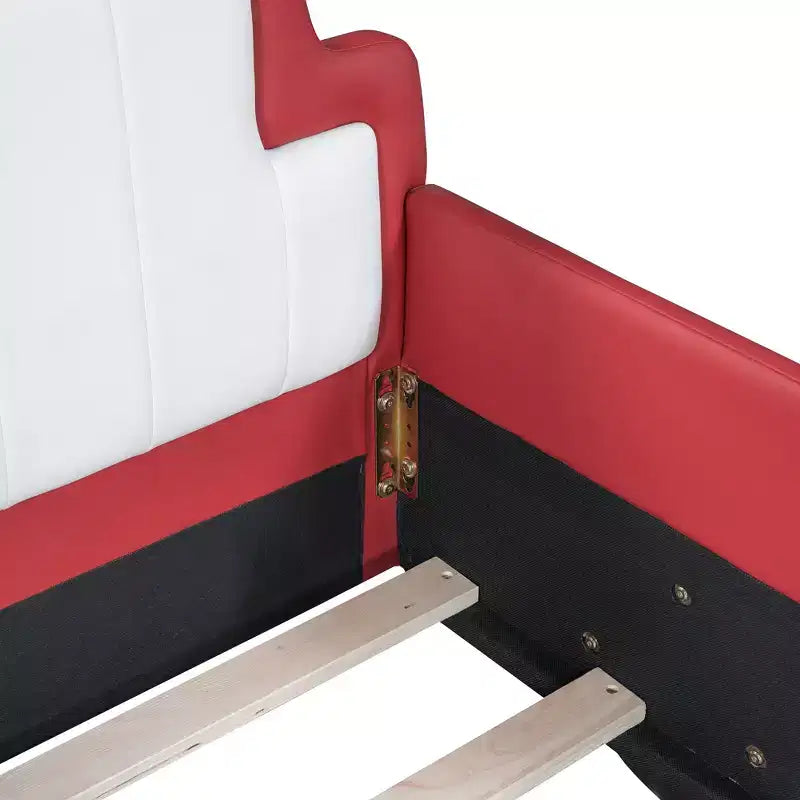Luxystar Twin Size Race Car-Shaped Platform Bed with Safety Side Rails