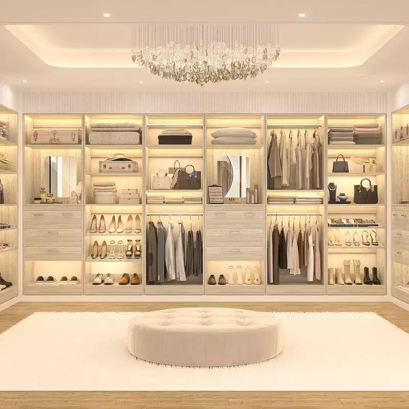 Besiost Closet System with Drawers and Hanging Rods