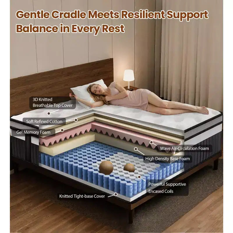 Memory Foam Mattress in a Box, 14inch King Size Mattress for Cool Sleep & Pressure Relief, Medium Firm
