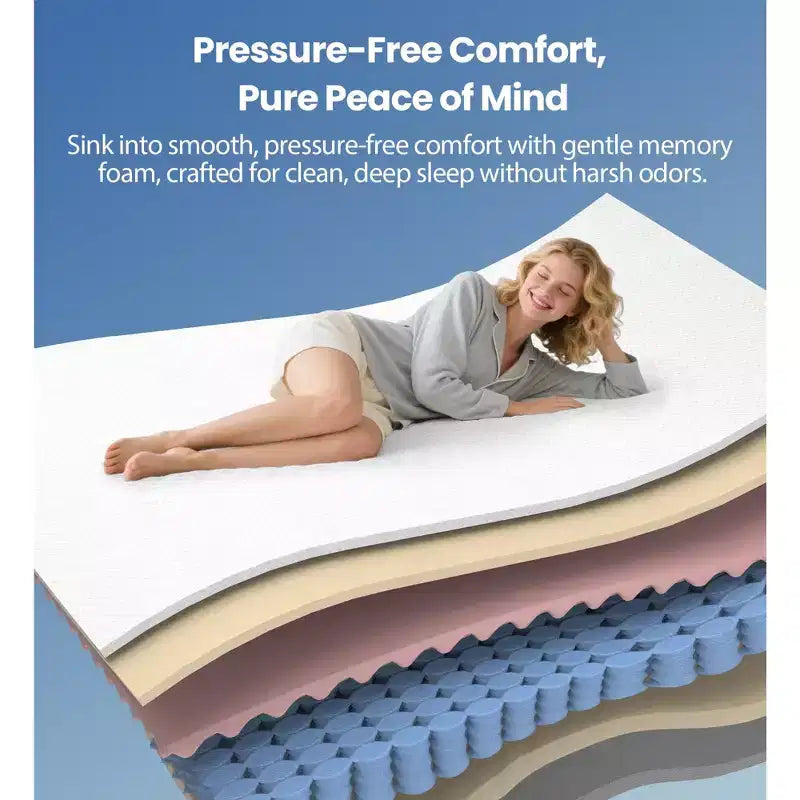 Memory Foam Mattress in a Box, 14inch King Size Mattress for Cool Sleep & Pressure Relief, Medium Firm