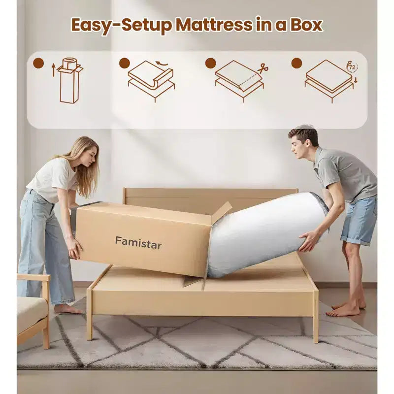 Memory Foam Mattress in a Box, 14inch King Size Mattress for Cool Sleep & Pressure Relief, Medium Firm