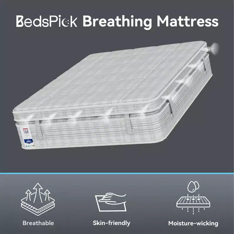 Sailvan 13 Inch Gel Memory Foam Hybrid Mattress with Copper Ion Fabric Pocket Spring Mattress