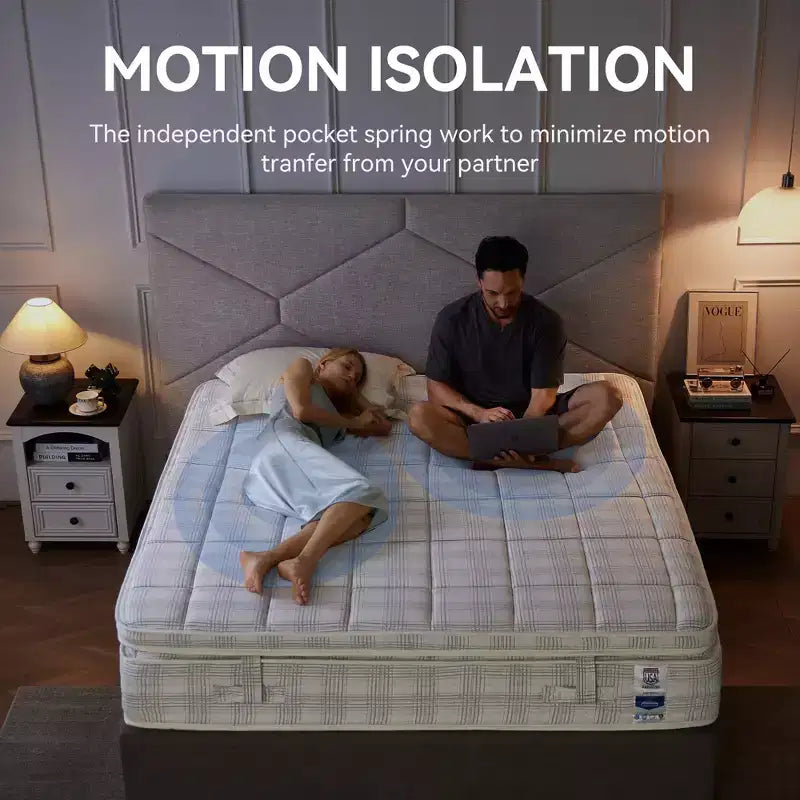 Sailvan 13 Inch Gel Memory Foam Hybrid Mattress with Copper Ion Fabric Pocket Spring Mattress