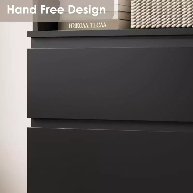 Acekool 70 Tall Bookcase with Drawers, Modern Deep Wood Shelf Cabinet for Home Office or Kitchen