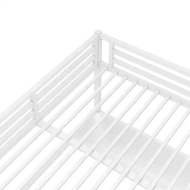 Bellemave Metal Queen Size Loft Bed with Power Outlet and LED Lighted, Space-Saving, Noise Reduced, White